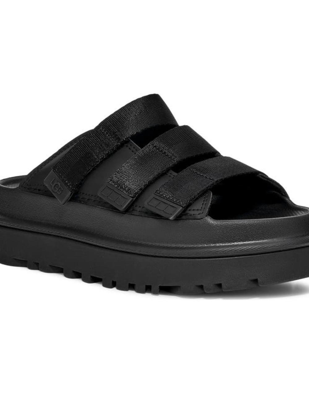 UGG Women's Black Triple-Strap Slide Sandal